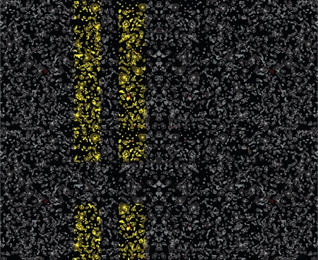 Road markings on the pavement. Yellow dashed line. Vector illustration.のイラスト素材