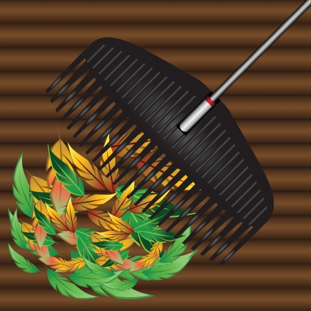Agricultural tool for collecting fallen leaves. Vector illustration.のイラスト素材