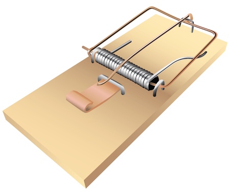 The standard mousetrap to kill small rodents. Vector illustration.のイラスト素材