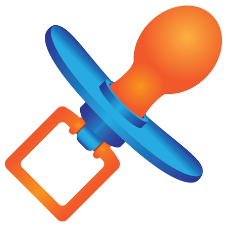 Baby dummy with a ring. Vector illustration.のイラスト素材