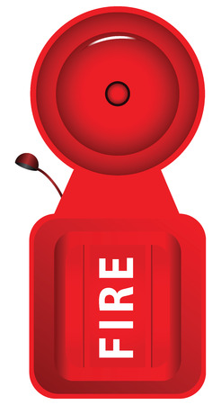 Sound the fire alarm in the form of a bell. Vector illustration.のイラスト素材