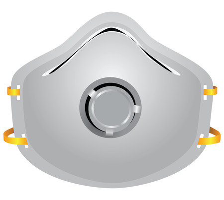 Industrial respirator protects against dust. Vector illustration.のイラスト素材