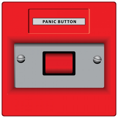 Panic button in case of a disaster involving the buzzer. Vector illustration.のイラスト素材