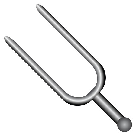 Musical tuning fork for tuning musical instruments. Vector illustration.のイラスト素材