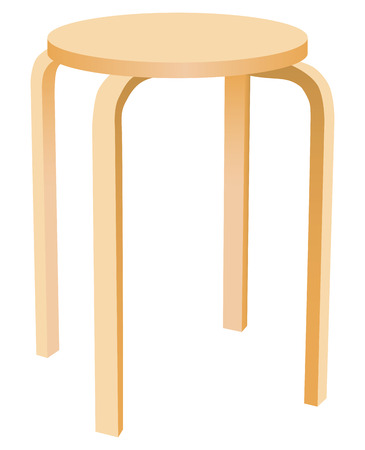 The classic round wooden kitchen stool. Vector illustration.のイラスト素材