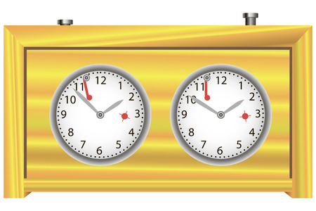 The front part of the standard chess clock on the two dials. Vector illustration.のイラスト素材