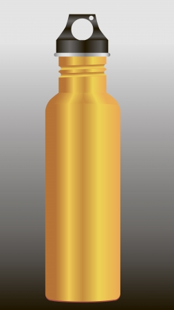 Steel water bottles to meet the thirst during sporting activities. Vector illustration.のイラスト素材