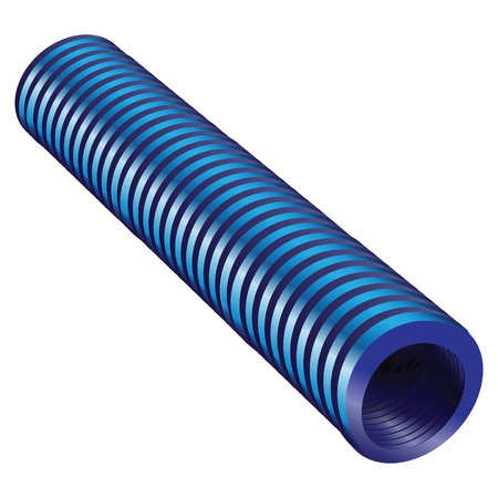 Blue corrugated tube for industrial work. illustration.のイラスト素材
