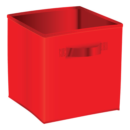 Red cube storage in the home and in stock. Vector illustration.のイラスト素材