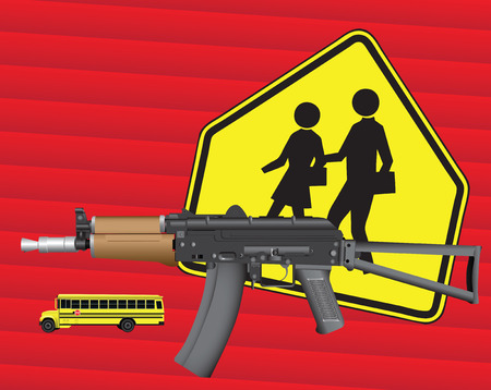 Creative on weapons and school. Vector illustration.のイラスト素材