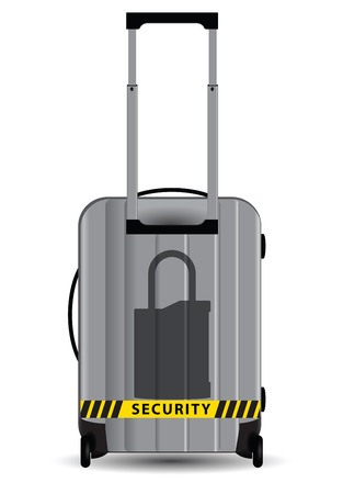 Lock symbol ensures safety during travel. Vector illustration.のイラスト素材