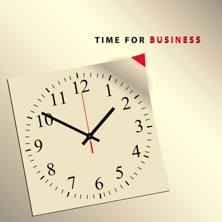 Wall clock with text time for business. Vector illustration.のイラスト素材