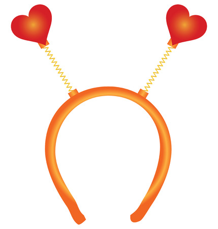 Red heart on the hoop for hair, parties のイラスト素材