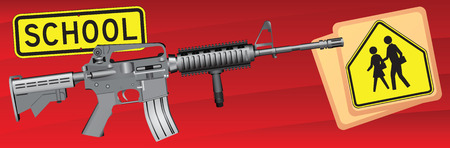 Creative on weapons and school. Vector illustration.のイラスト素材