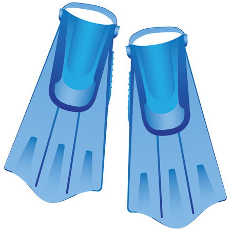 Plastic blue flippers for swimming. のイラスト素材