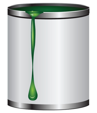 Dripping on the bank with green paint.のイラスト素材