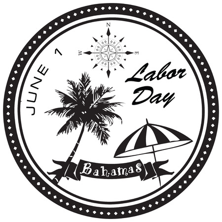 Labor Day Bahamas first of June holiday symbol.のイラスト素材