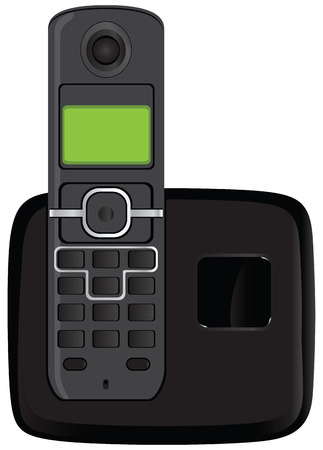Digital telephone with display on the handset. Vector illustration.のイラスト素材
