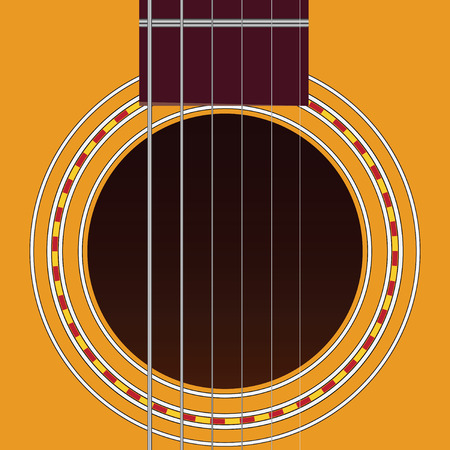 Sound hole of acoustic six-string guitar. Vector illustration.のイラスト素材