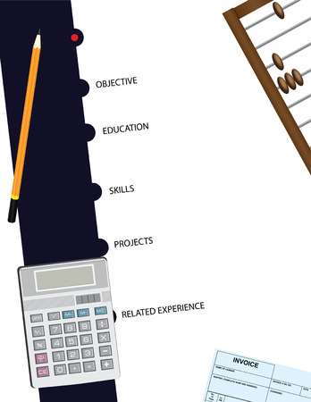 Creative resume option with items accountant. のイラスト素材