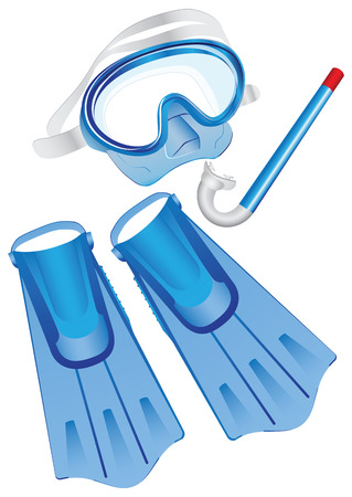 Set to swim under water. Vector illustration.のイラスト素材