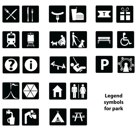 Cartographic symbols in the park. のイラスト素材