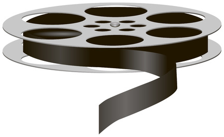 Reel with the film, pre-digital era of cinema. Vector illustration.のイラスト素材