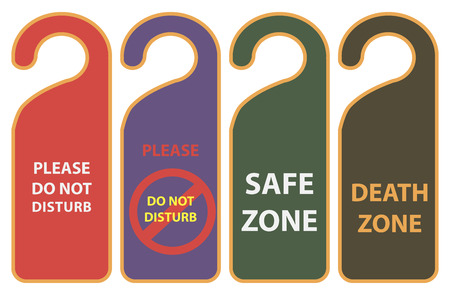 Set warnings for door handle. Vector illustration.のイラスト素材