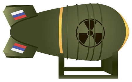 Russian aviation atomic bomb thermonuclear strike. Vector illustration.のイラスト素材