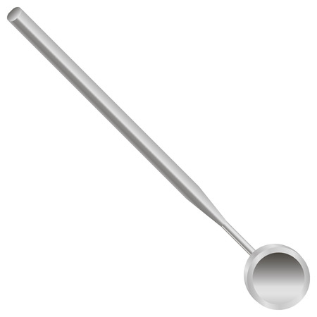 Dental Inspection Mirror - stomatologist tool. Vector illustration.のイラスト素材