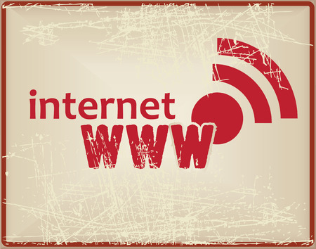 Internet card with stylized antique damaged surface. Vector illustration.のイラスト素材