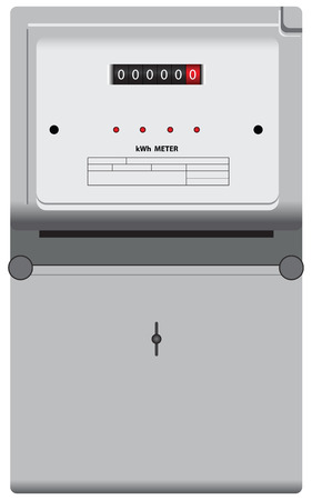 Household electric meter to monitor the flow of electricity. Vector illustration.のイラスト素材