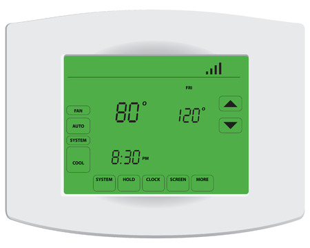 Programmable digital thermostat with touch screen .のイラスト素材