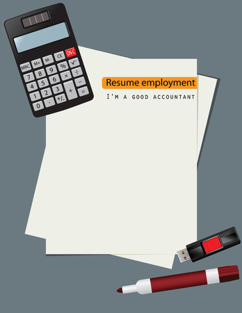 Summary of employment positions for an accountant. Vector illustration.のイラスト素材