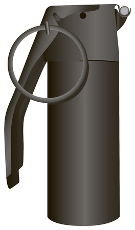Grenade cylindrical shape to attack the enemy's manpower. Vector illustration.のイラスト素材