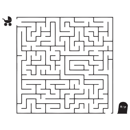 Creative with a labyrinth on life's path. Vector illustration.のイラスト素材