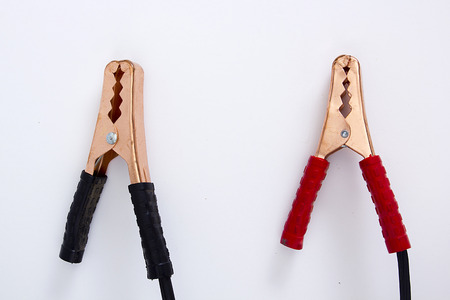 Terminals electrical cable for charging the battery.の写真素材