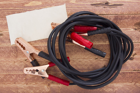 Terminals electrical cable for charging the battery.の写真素材