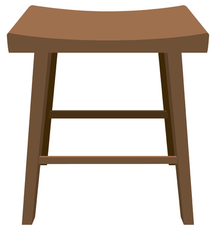 Wooden stool with a biometric seat. Vector illustration.のイラスト素材