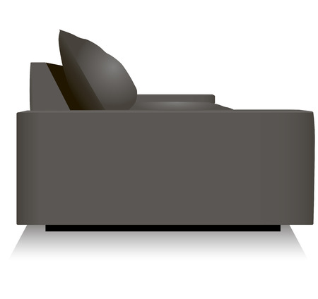 Side panel sofa, side view. Vector illustration.のイラスト素材