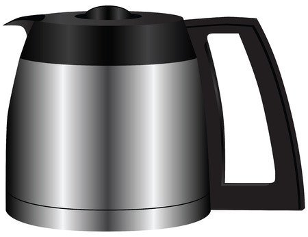 Steel container for the finished coffee. Vector illustration.のイラスト素材