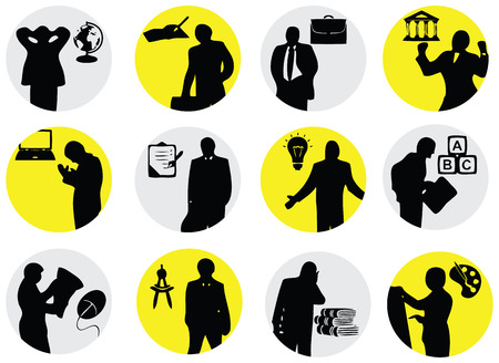 Business situation in the form of symbols associated with the events. Vector illustration.のイラスト素材