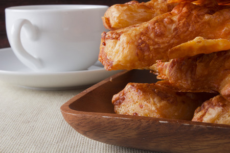 Bread sticks with cheddar cheese - a light snack.
