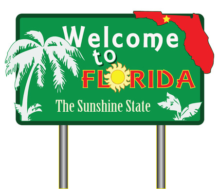 Welcome to Florida for the presentation of the southern US state. Vector illustration.のイラスト素材