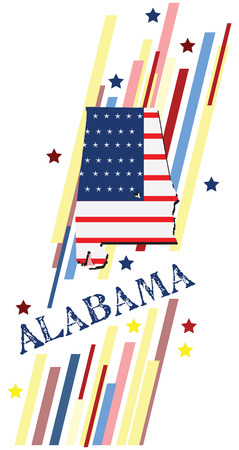 BannerAlabama for the presentation of the US state. Vector illustration.のイラスト素材
