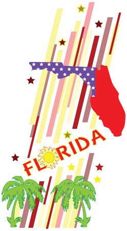 Banner Florida for the presentation of the southern US state. Vector illustration.のイラスト素材