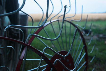 Agricultural equipment for handling fields with tractors.
