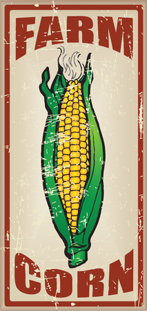Style Vintage cards for corn farm. Vector illustration.のイラスト素材