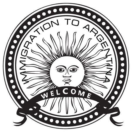 Immigration to Argentina - National holiday in Argentina, September 4th.のイラスト素材