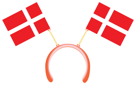 Witty headdress with flags Denmark.のイラスト素材